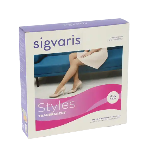 Sigvaris Styles Transparent Collant  Femme Classe 2 Beige 120 Medium Normal