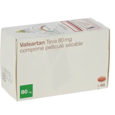 VALSARTAN TEVA 80 mg, comprimé pelliculé sécable