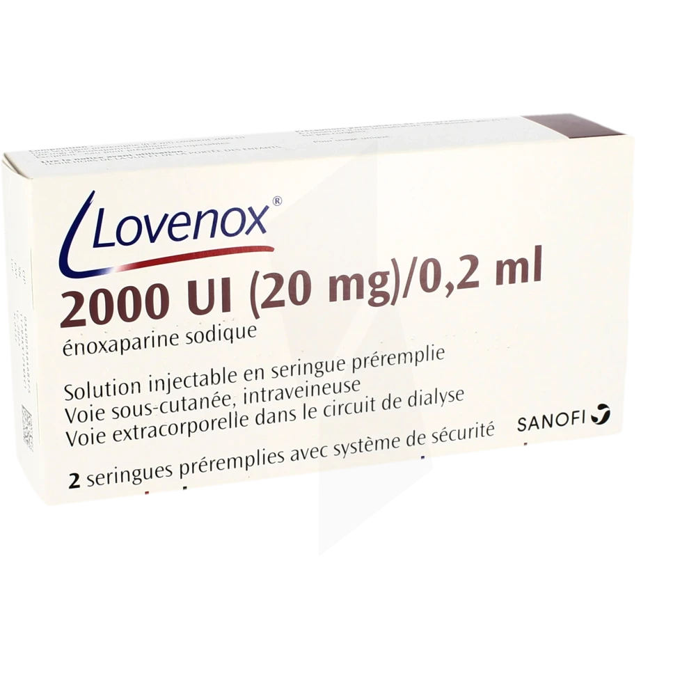 Lovenox 2 000 Ui (20 Mg)/0,2 Ml, Solution Injectable En Seringue Préremplie