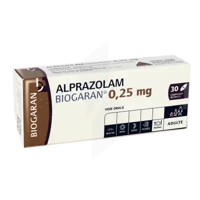 ALPRAZOLAM BIOGARAN 0,25 mg, comprimé sécable