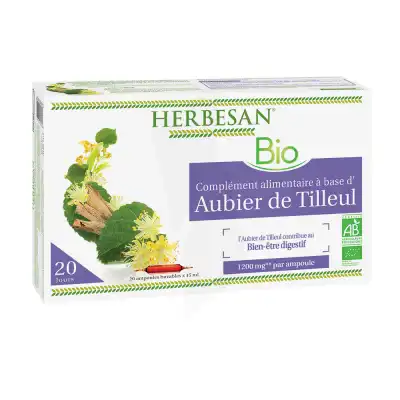 Herbesan Phyto Aubier De Tilleul Bio Solution Buvable 20 Ampoules/15ml à MONTPELLIER