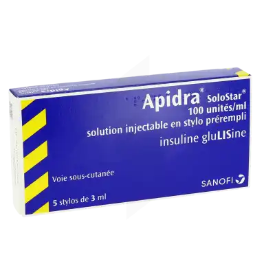 Apidra Solostar 100 Unités/ml, Solution Injectable En Stylo Prérempli à Clermont-Ferrand