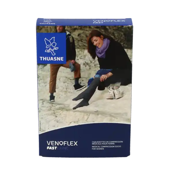 Venoflex Fast 2 Chaussette Laine Femme Torsades Anthracite Taille 3n