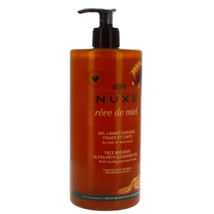 Nuxe Rêve De Miel Gel Lavant Surgras Visage Corps Flacon Pompe De 750 Ml