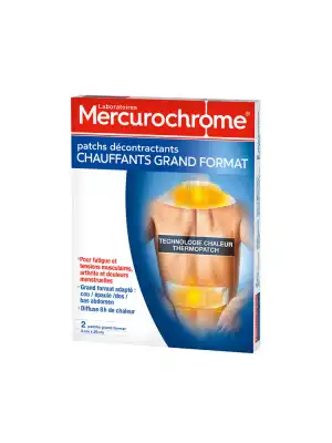 Mercurochrome Patchs Décontractants Chauffants Grand Format 9 Cm X 29 Cm Lot De 2 à Bernay