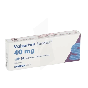 Valsartan Sandoz 40 Mg, Comprimé Pelliculé Sécable