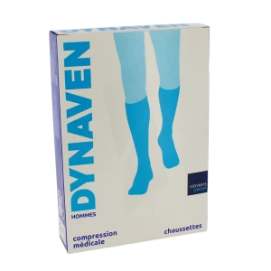 Sigvaris Dynaven Semi-opaque Fin Chaussette Pied Ouvert Classe 2 Homme Noir Normal M