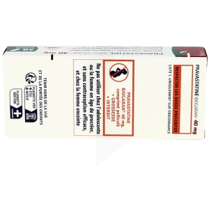 Pravastatine Biogaran 40 Mg, Comprimé Pelliculé