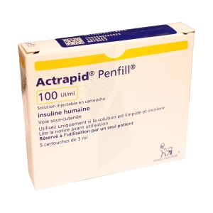 Actrapid Penfill 100 Unités Internationales/ml, Solution Injectable En Cartouche