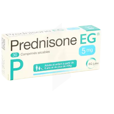 Prednisone Eg 5 Mg, Comprimé Sécable à LE LAVANDOU
