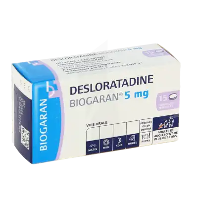 Desloratadine Biogaran 5 Mg, Comprimé Pelliculé à Bassens