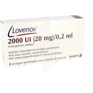 Lovenox 2 000 Ui (20 Mg)/0,2 Ml, Solution Injectable En Seringue Préremplie