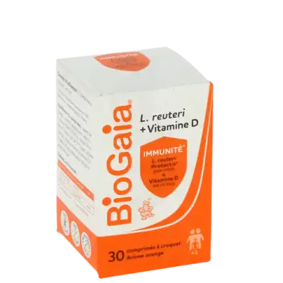 Biogaia Lactobacillus Reuteri Protectis + Vitamine D 800 Ui Cpr À Croquer Orange B/30 à Fronton
