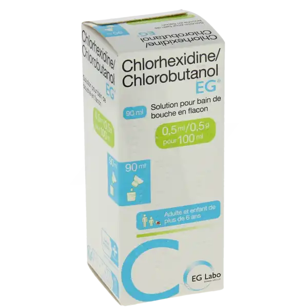 Chlorhexidine/chlorobutanol Eg 0,5 Ml/0,5 G Pour 100 Ml, Solution Pour Bain De Bouche En Flacon