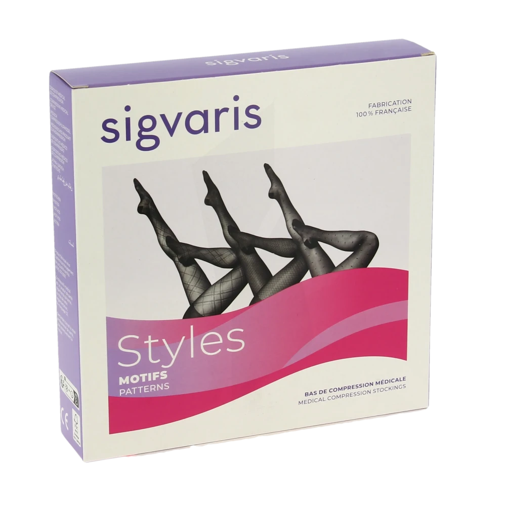 Sigvaris 2 Styles Plumetis Collant Noir Sn
