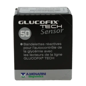 Glucofix Tech Sensor Bandelettes Réactives Pour L'autocontrôle De La Glycémie B/50