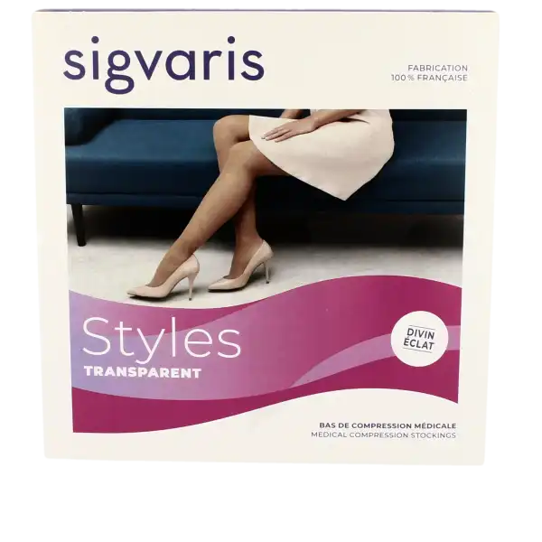 Sigvaris Styles Transparent Collant  Femme Classe 2 Beige 140 Medium Normal