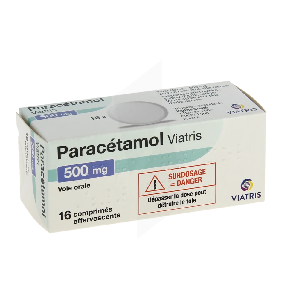 Paracetamol Viatris 500 Mg, Comprimé Effervescent