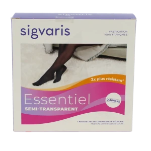 Sigvaris Essentiel Semi-transparent Chaussettes Po Femme Classe 2 Dune Medium Normal