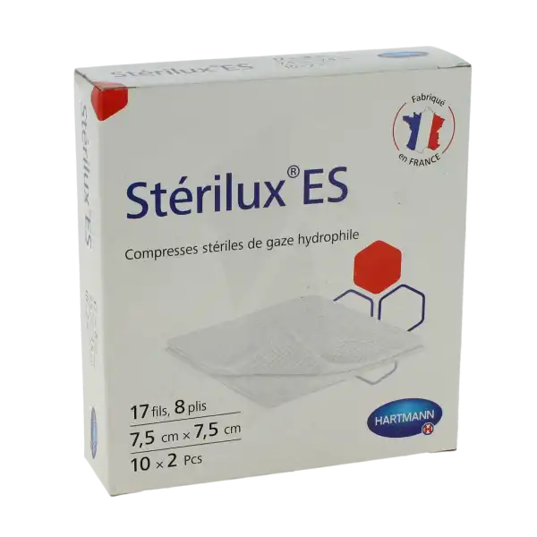 Sterilux Es Compr Gaze StÉrile 7,5x7,5cm 10sach/2