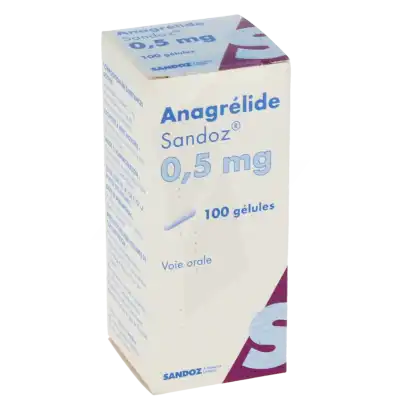 ANAGRELIDE SANDOZ 0,5 mg, gélule