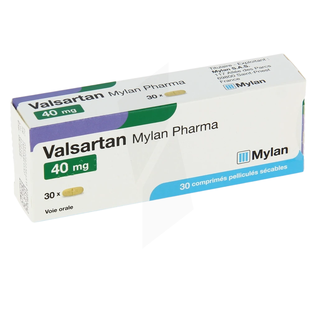 Valsartan Viatris 40 Mg, Comprimé Pelliculé Sécable