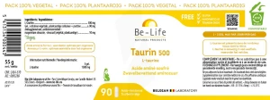 Be-life Taurin 500 Gélules B/90