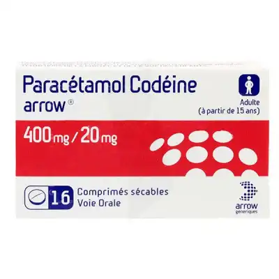 PARACETAMOL CODEINE ARROW 400 mg/20 mg, comprimé sécable