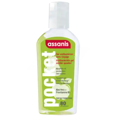 Assanis Pocket Parfumés Gel Antibactérien Mains Pomme Poire 80ml à Meaux