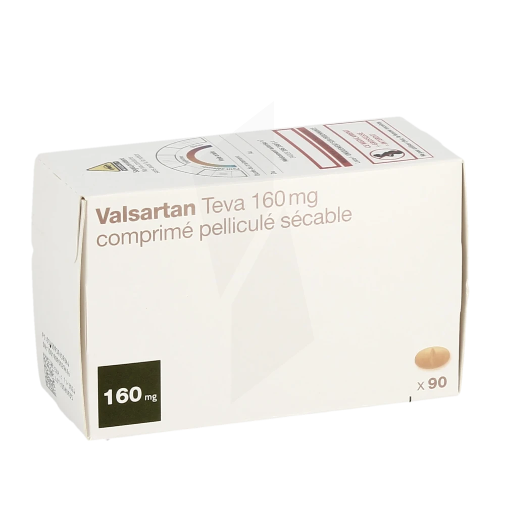 Valsartan Teva 160 Mg, Comprimé Pelliculé Sécable