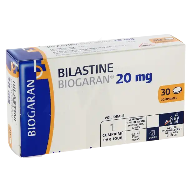 Bilastine Biogaran 20 Mg, Comprimé