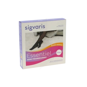 Sigvaris Essentiel Semi-transparent Collant Confort  Femme Classe 2 Noir Medium Long