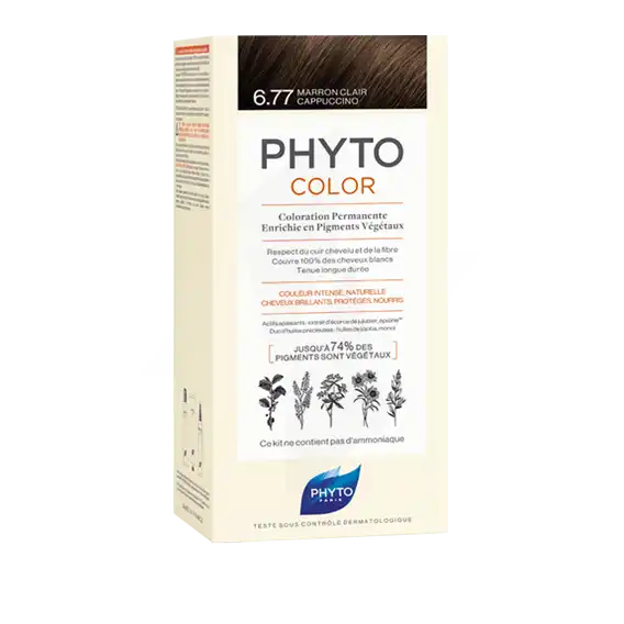 Phytocolor Kit Coloration Permanente 6.77 Marron Clair Cappuccino