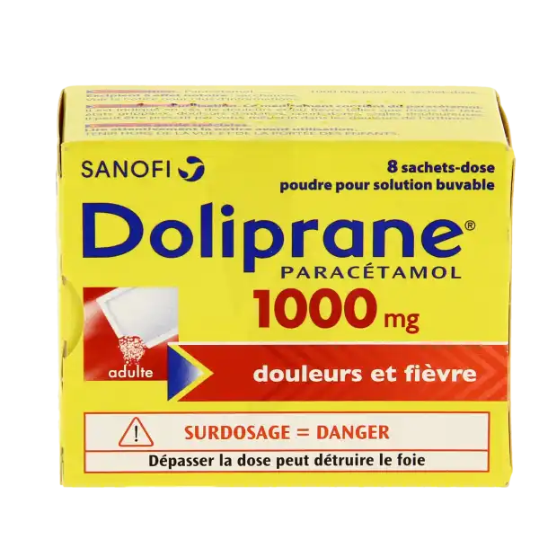 Doliprane 1000 Mg, Poudre Pour Solution Buvable En Sachet-dose
