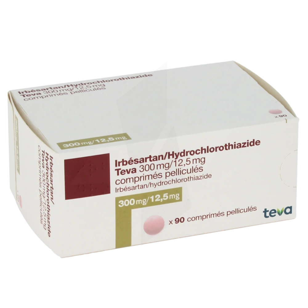 Irbesartan Hydrochlorothiazide Teva 300 Mg/12,5 Mg, Comprimé Pelliculé