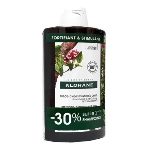 Klorane Capillaire Shampooing Force Quinine Et Edelweiss Bio 2fl/400ml -50% Sur Le 2e