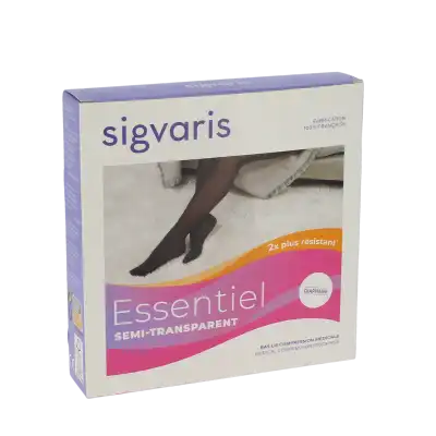 Sigvaris Essentiel Semi-transparent Bas Auto-fixants  Femme Classe 2 Naturel Medium Normal à BAR-SUR-SEINE