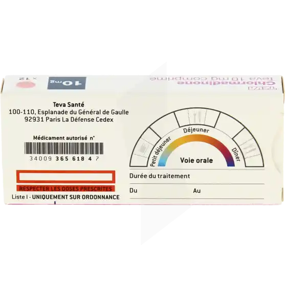 Chlormadinone Teva 10 Mg, Comprimé