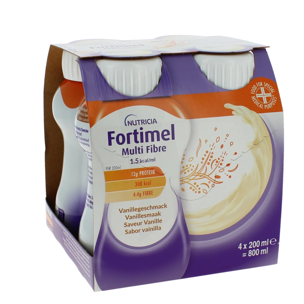 Fortimel Energy Multi Fibre Nutriment Vanille 4 Bouteilles/200ml
