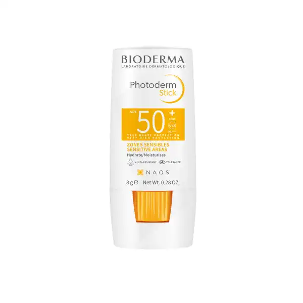Bioderma Photoderm Stick Solaire Spf50+ Nez Oreille Cicatrice Marque Tatouage 8g