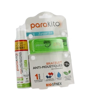 Parakito Bracelet Anti-moustique Junior Caméléon +spray Offert 30ml