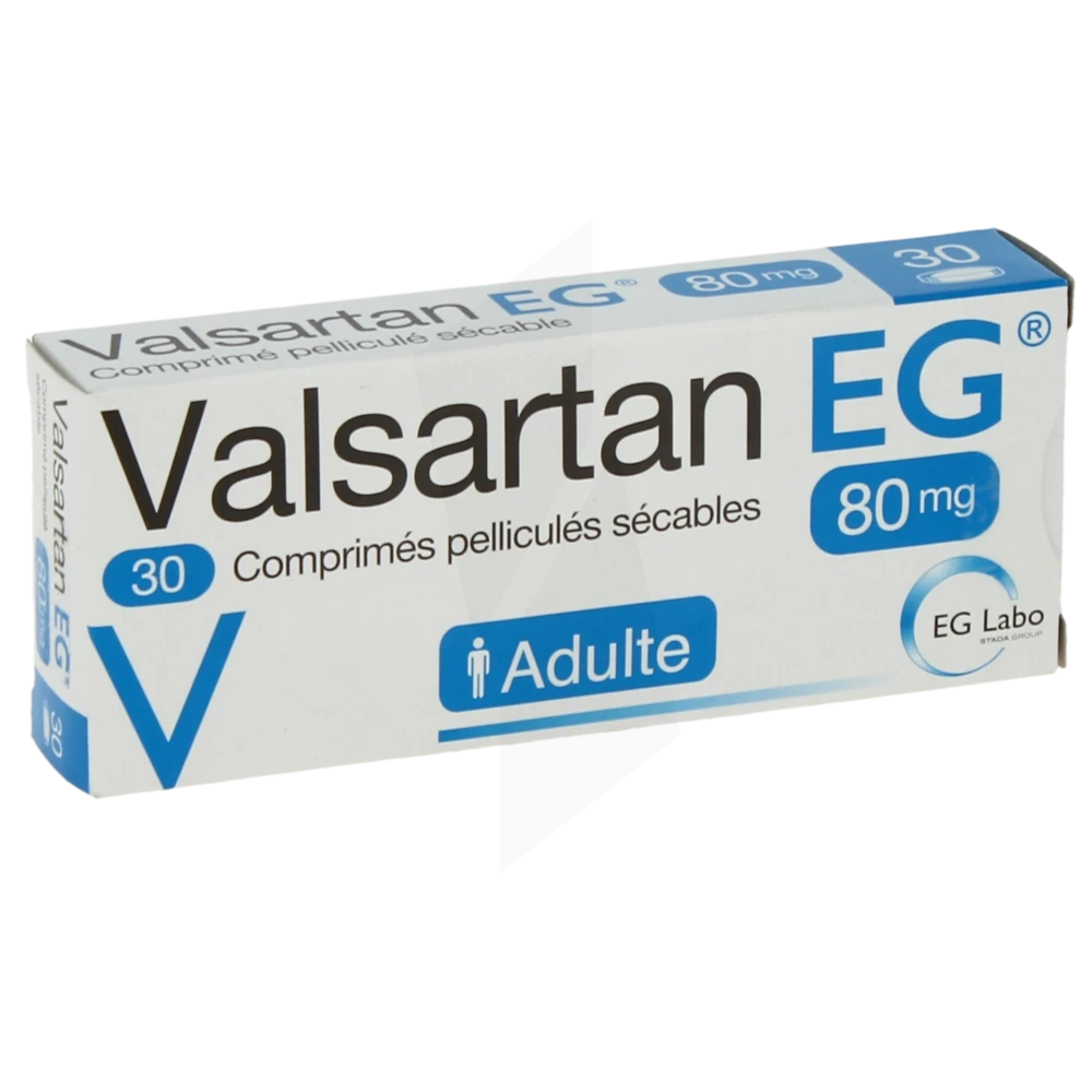 Valsartan Eg 80 Mg, Comprimé Pelliculé Sécable