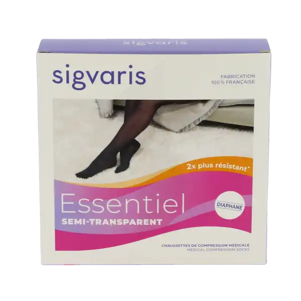 Sigvaris Essentiel Semi-transparent Chaussettes  Femme Classe 2 Noir Medium Normal
