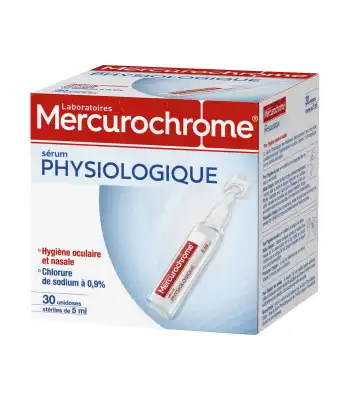 Mercurochrome Sérum Physiologique x 30 Unidoses de 5ml