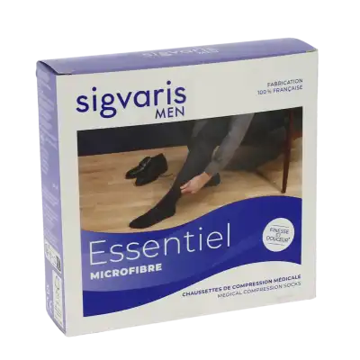 Sigvaris Essentiel Microfibre Chaussettes  Homme Classe 2 Noir X Large Normal à Grésy-sur-Aix