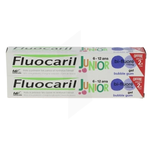 Fluocaril Junior Dentifrice Bubble Gum 6-12ans 2t/75ml