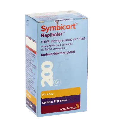 Symbicort Rapihaler 200/6 Microgrammes Par Dose, Suspension Pour Inhalation En Flacon Pressurisé à VILLERS-LE-LAC