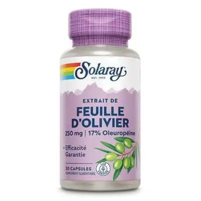 Solaray Feuille D’olivier 250mg Standardisé Capsules B/30 à Belfort