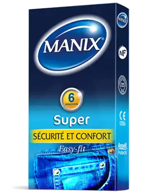 Manix Super Préservatif Avec Réservoir Lubrifiés B/6 à Paris