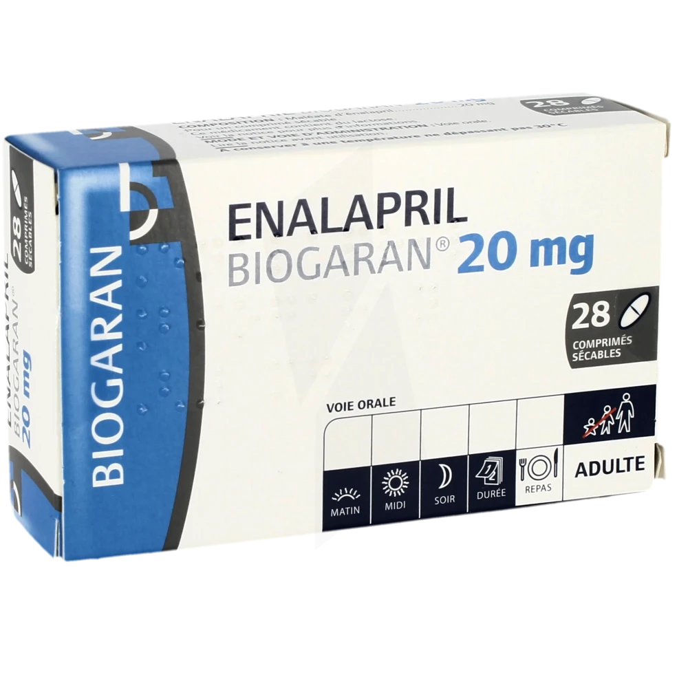 Enalapril Biogaran 20 Mg, Comprimé Sécable